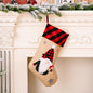 LovelyRLovely Christmas Red And Black Plaid Embroidere Christmas Stockings Old Man Christmas Red And Black Plaid Embroidered Stockings