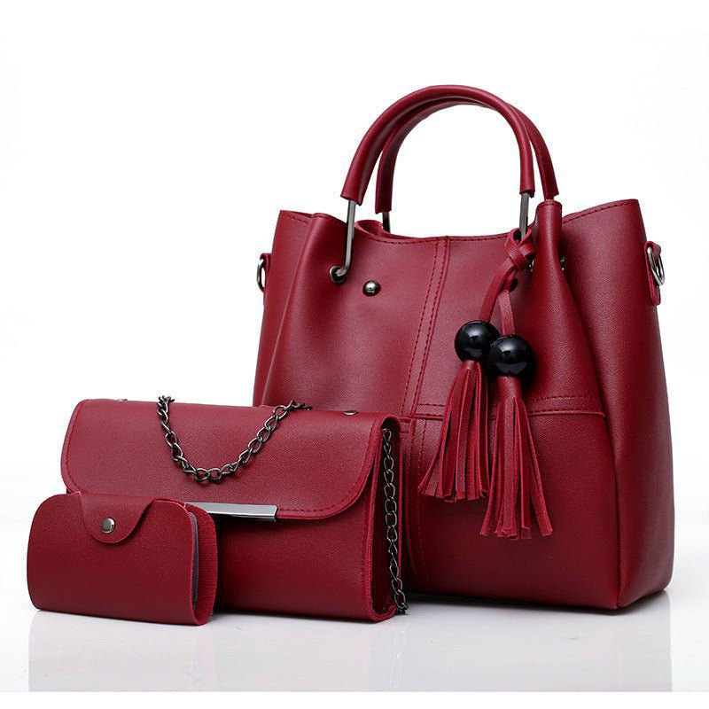 LovelyRLovely Claret LovelyRLovely Women's Three-piece Messenger Bag Set