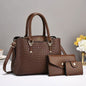 LovelyRLovely Coffee LovelyRLovely Woven Texture Three-piece Handbag Set