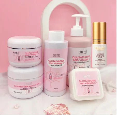 LovelyRLovely cream set 6 in 1 set / france LovelyRLovely AILKE Glutathione Whitening Skin Care Set