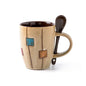 LovelyRLovely Creative Coffee Cup Milk Cup Mug With Li Beige square LovelyRLovely Creative Coffee Mug With Lid +Spoon