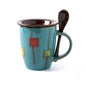 LovelyRLovely Creative Coffee Cup Milk Cup Mug With Li Blue square suit LovelyRLovely Creative Coffee Mug With Lid +Spoon