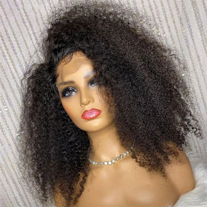 LovelyRLovely Curly Wig LovelyRLovely Deep Part Glueless 26" 180 Density Kinky Curly Lace Front Wig