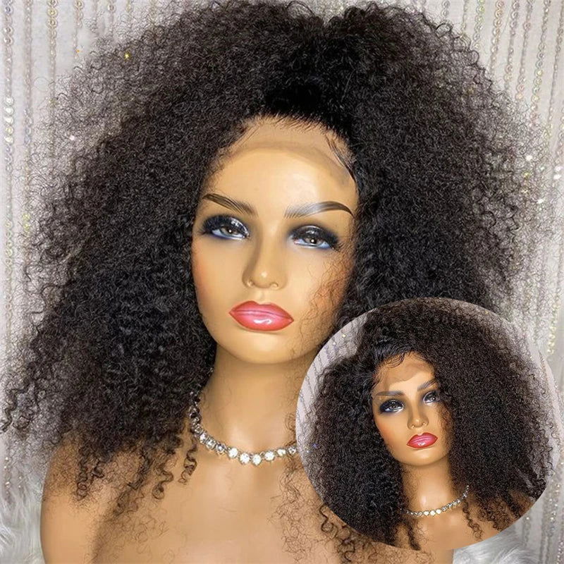 LovelyRLovely Curly Wig LovelyRLovely Deep Part Glueless 26" 180 Density Kinky Curly Lace Front Wig