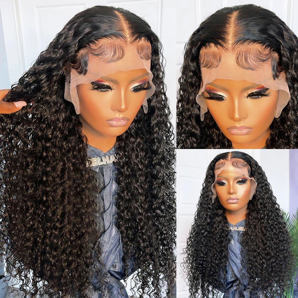 LovelyRLovely Curly Wig LovelyRLovely Pre-plucked 26" 200 Density Long Black Kinky Curly Lace Front Wig