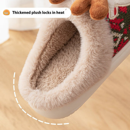 LovelyRLovely Cute Christmas Elk Plush Slippers Cute Christmas Elk Plush Slippers