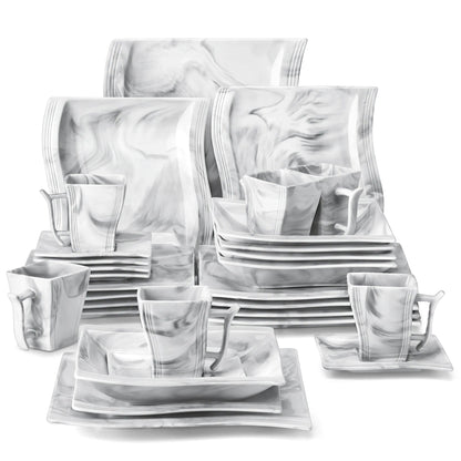 LovelyRLovely dinner set 30/60PCS Marble Porcelain Dinnerware Set