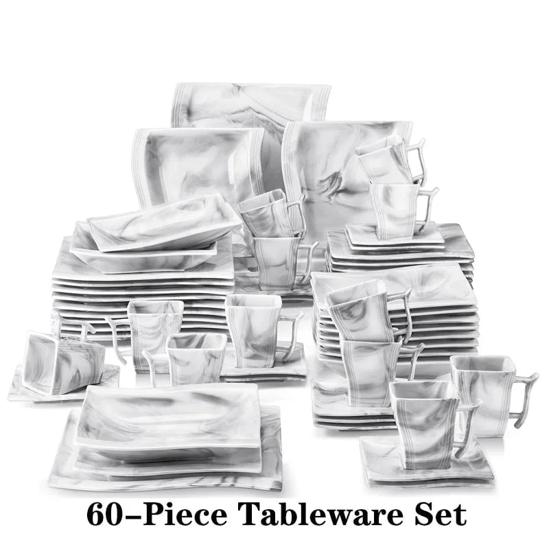 LovelyRLovely dinner set 60PCS / GERMANY 30/60PCS Marble Porcelain Dinnerware Set