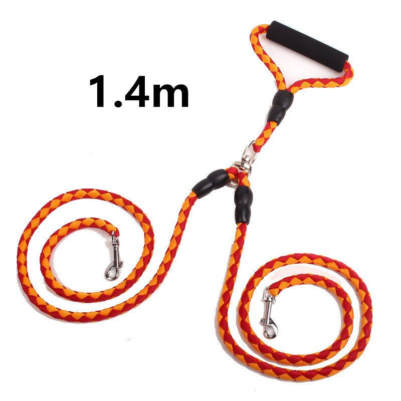 LovelyRLovely Double-Ended Traction Rope For Walking T Orange1.4m LovelyRLovely  Dog Walking Double-Ended Traction Rope