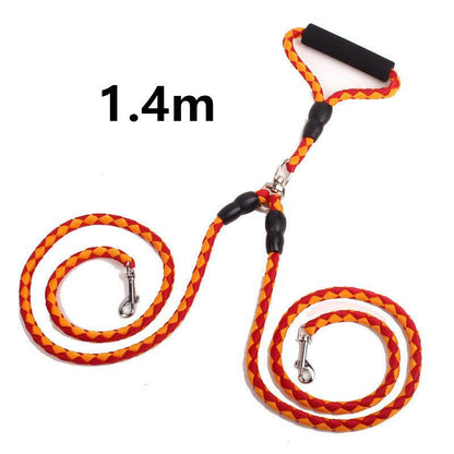 LovelyRLovely Double-Ended Traction Rope For Walking T Orange1.4m LovelyRLovely  Dog Walking Double-Ended Traction Rope