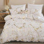 LovelyRLovely duvet set white / 200X200cm LovelyRLovely White Marble Printed 3pcs Duvet Set with Zipper Closure