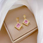 LovelyRLovely Ear Studs Pink LovelyRLovely Diamond Necklace And Earrings Suite