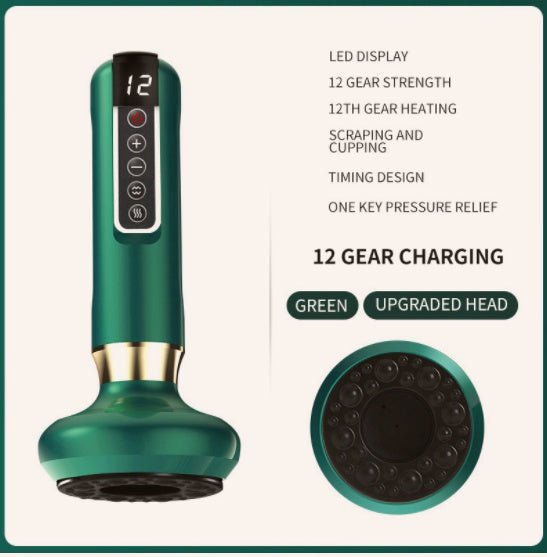 LovelyRLovely Electric Vacuum Cupping Massager For Bod Green / 12speed charging / USB LovelyRLovely Electric Vacuum Cupping Anti-Cellulite Suction Cup Gua Sha Massage