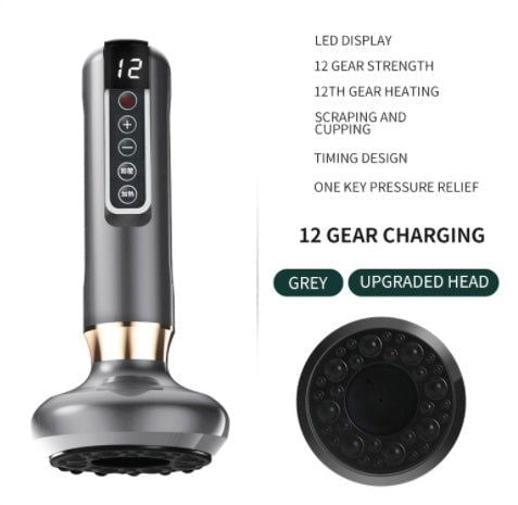 LovelyRLovely Electric Vacuum Cupping Massager For Bod Grey / 12speed charging / USB LovelyRLovely Electric Vacuum Cupping Anti-Cellulite Suction Cup Gua Sha Massage