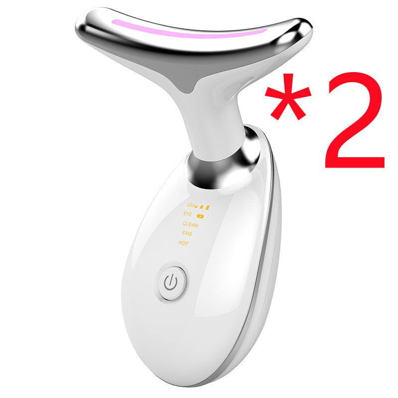 LovelyRLovely EMS Thermal Neck Lifting And Tighten Mas 2pcs White LovelyRLovely EMS Thermal Neck Lifting And Tighten Massager