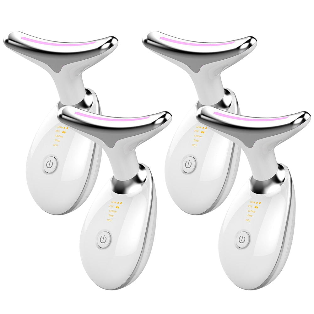 LovelyRLovely EMS Thermal Neck Lifting And Tighten Mas 4pcs white LovelyRLovely EMS Thermal Neck Lifting And Tighten Massager