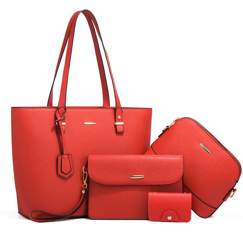 LovelyRLovely ew Large Capacity Fashion Four Piece Sui Red LovelyRLovely New Large Capacity Fashion Four Piece Handbag Set