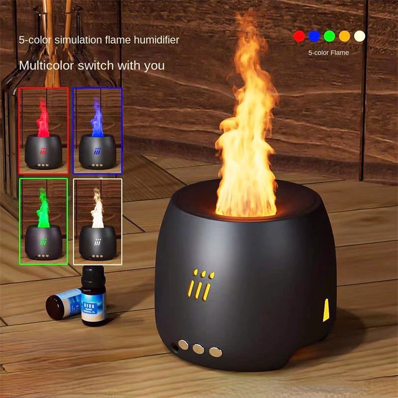 LovelyRLovely Flame Aroma Diffuser Air Humidifier Black 5color Atmosphere Light / USB LovelyRLovely Flame Aroma Diffuser