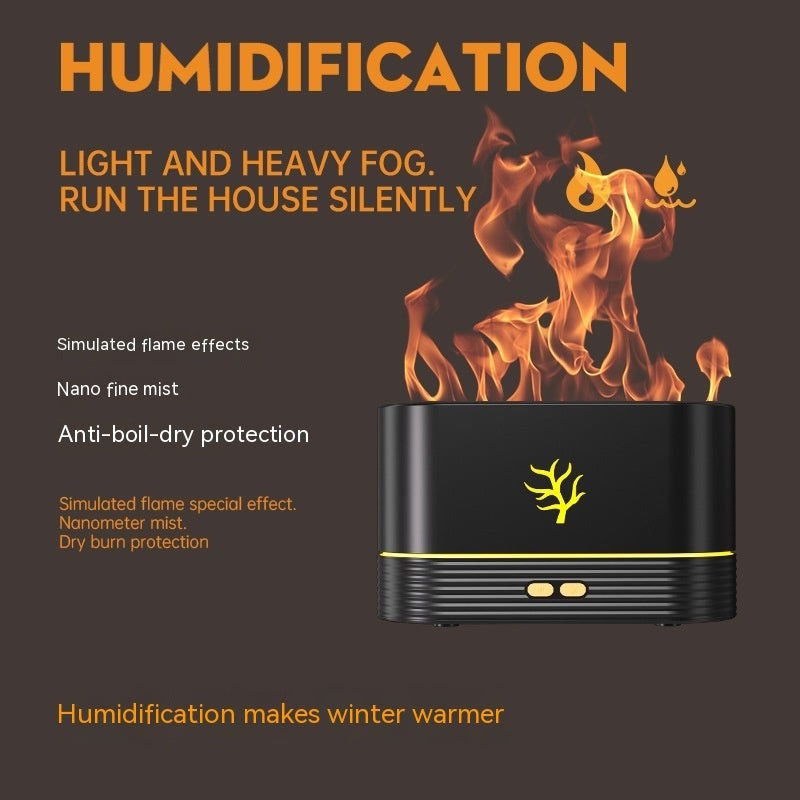 LovelyRLovely Flame Humidifier USB Smart Timing LED El LovelyRLovely LED Smart Timing USB Flame Humidifier