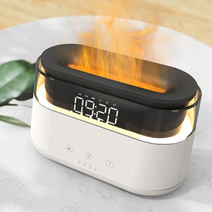 LovelyRLovely Flame Humidifier With Clock Bedroom Of I White / USB LovelyRLovely Intelligent Timed Fragrance Spraying Flame Humidifier With Clock