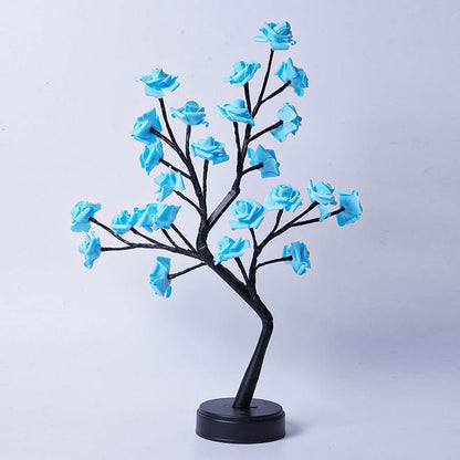 LovelyRLovely Flower Tree Rose Lamps Blue Rose / Usb Plug In LovelyRLovely USB Operated Table Rose Tree Lamp