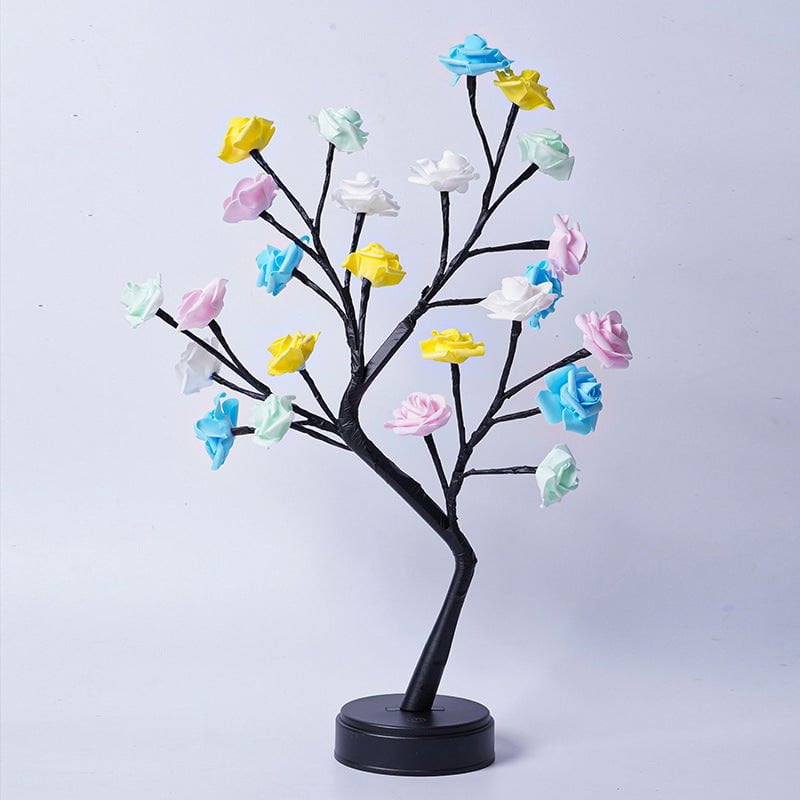 LovelyRLovely Flower Tree Rose Lamps Four Colored Rose / Usb Plug In LovelyRLovely USB Operated Table Rose Tree Lamp