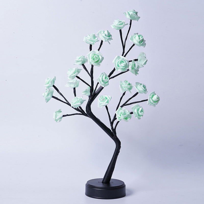 LovelyRLovely Flower Tree Rose Lamps Green Rose / Usb Plug In LovelyRLovely USB Operated Table Rose Tree Lamp