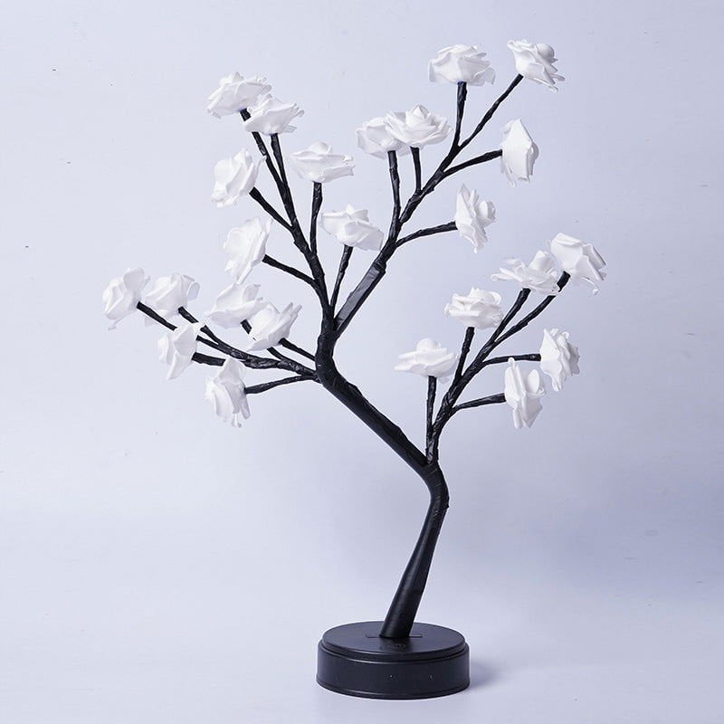 LovelyRLovely Flower Tree Rose Lamps White Rose / Usb Plug In LovelyRLovely USB Operated Table Rose Tree Lamp