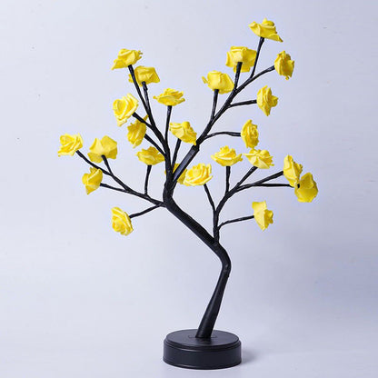 LovelyRLovely Flower Tree Rose Lamps Yellow Rose / Usb Plug In LovelyRLovely USB Operated Table Rose Tree Lamp