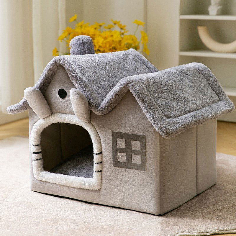 LovelyRLovely Foldable Dog House Pet Cat Bed Double top grey torso / Large LovelyRLovely Foldable Pet House