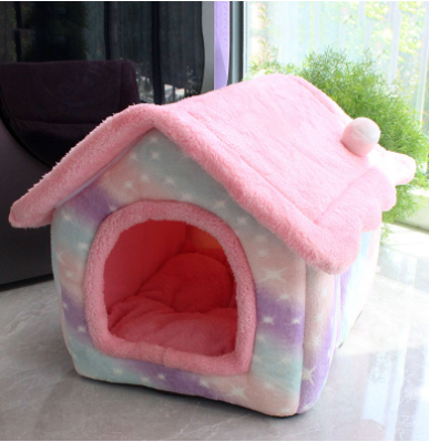 LovelyRLovely Foldable Dog House Pet Cat Bed Pink starry sky / Large LovelyRLovely Foldable Pet House