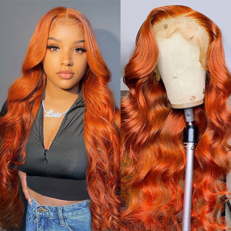 LovelyRLovely Front Lace Wig Human Hair Wig LovelyRLovely Orange Human Hair Lace Wig