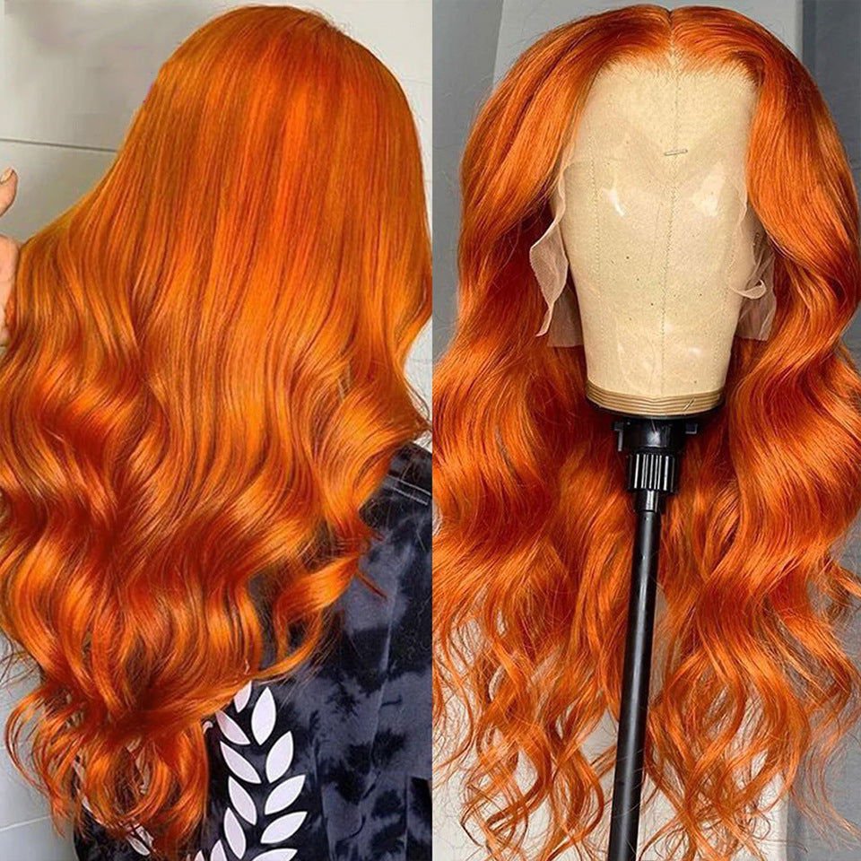 LovelyRLovely Front Lace Wig Human Hair Wig LovelyRLovely Orange Human Hair Lace Wig