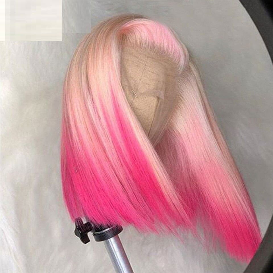 LovelyRLovely Gradient Front Lace Semi-machine-made Hi Pink / 13X4 / 12inch LovelyRLovely Gradient High-quality Lace Front Wig