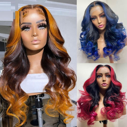 LovelyRLovely Gradient Orange Yellow Blue And Green Re LovelyRLovely Gradient Orange Yellow Blue And Green Real Hair