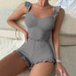 LovelyRLovely Gray / L LovelyRLovely Women's Sling Sunken Stripe Set