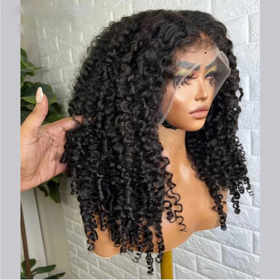 LovelyRLovely hair extension LovelyRLovely 180 Density Black Kinky Curly Lace Front Wig