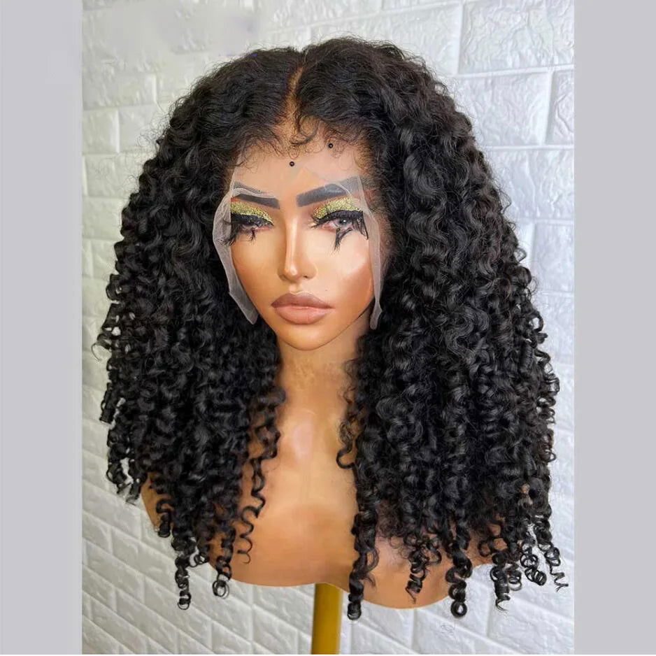 LovelyRLovely hair extension LovelyRLovely 180 Density Black Kinky Curly Lace Front Wig