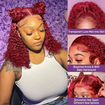 LovelyRLovely hair extension LovelyRLovely 99J Red Deep Curl Human Hair Wig