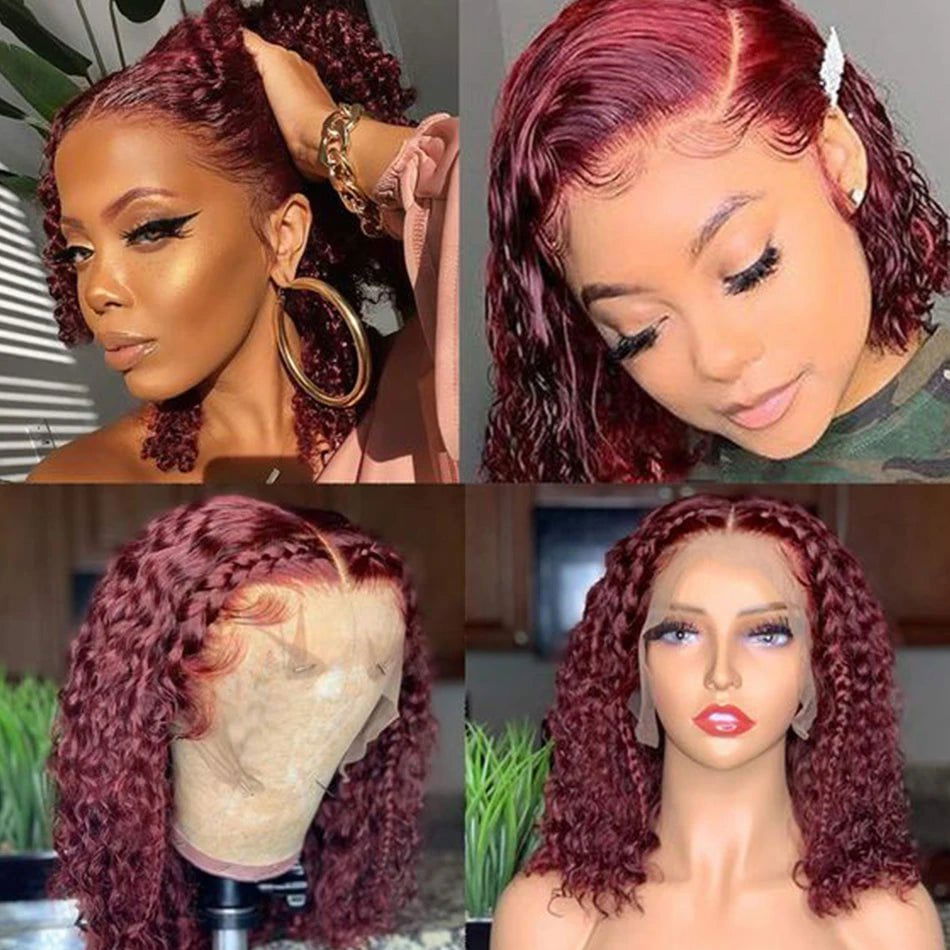 LovelyRLovely hair extension LovelyRLovely 99J Red Deep Curl Human Hair Wig