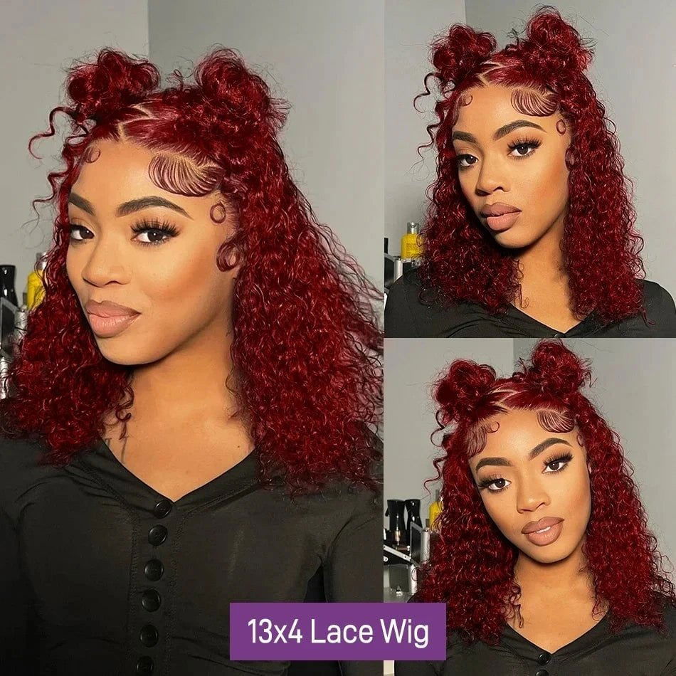 LovelyRLovely hair extension LovelyRLovely 99J Red Deep Curl Human Hair Wig