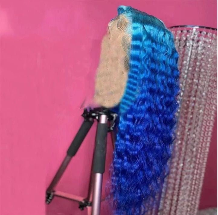 LovelyRLovely hair extension LovelyRLovely Pre Plucked 13x4 Ombre Blue Human Hair Wig