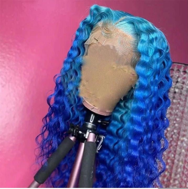 LovelyRLovely hair extension LovelyRLovely Pre Plucked 13x4 Ombre Blue Human Hair Wig