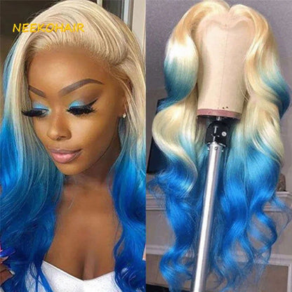 LovelyRLovely hair extension LovelyRLovely Transparent 613 With Blue Ombre Lace Front Wig