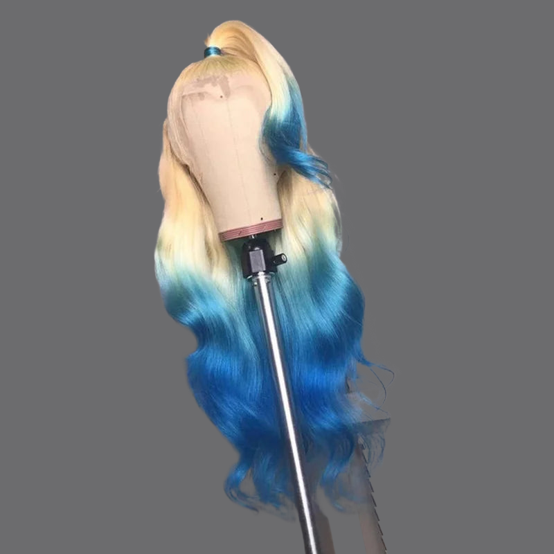 LovelyRLovely hair extension LovelyRLovely Transparent 613 With Blue Ombre Lace Front Wig