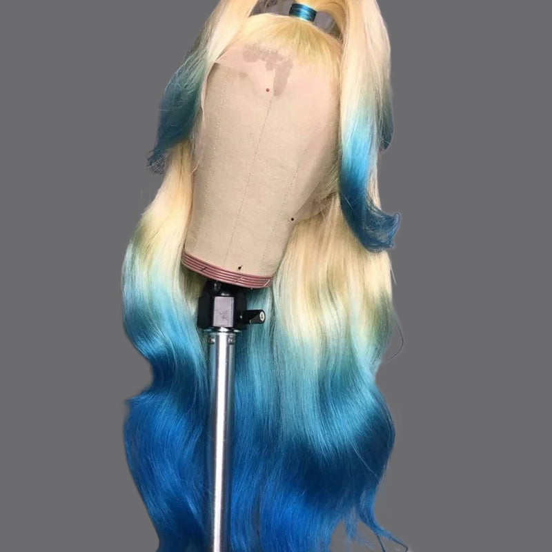 LovelyRLovely hair extension LovelyRLovely Transparent 613 With Blue Ombre Lace Front Wig