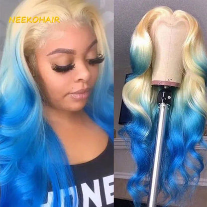 LovelyRLovely hair extension LovelyRLovely Transparent 613 With Blue Ombre Lace Front Wig