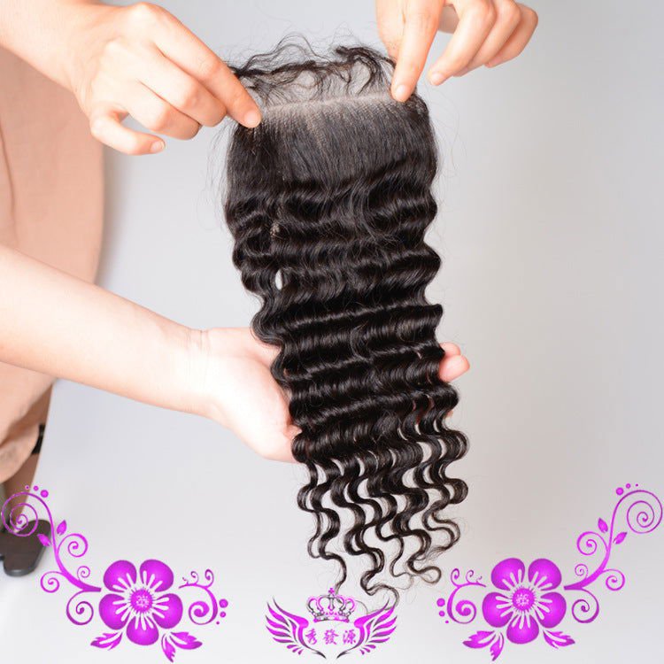 LovelyRLovely Hand-woven Human Hair LovelyRLovely Hand-woven Human Hair Deep Wave Lace Closure