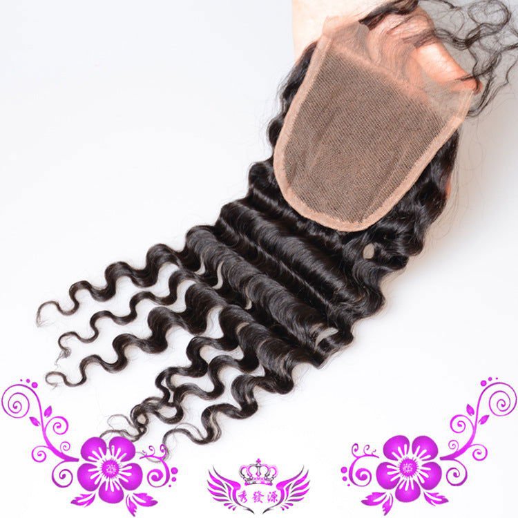 LovelyRLovely Hand-woven Human Hair LovelyRLovely Hand-woven Human Hair Deep Wave Lace Closure