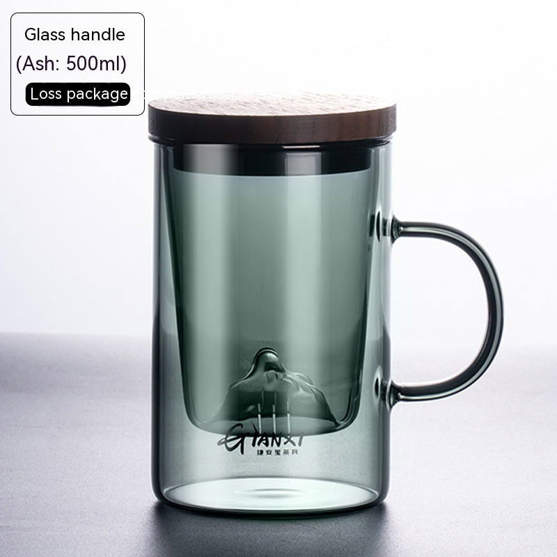 LovelyRLovely HD Digital Camera Green Gray glass Handle / 500ML LovelyRLovely Office Tea Water Separation High Borosilicate Glasses